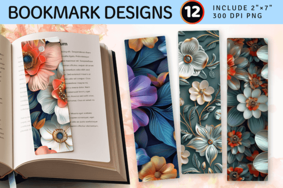 3D Boho Flowers PNG Bookmark Design: A Creative Digital Resource