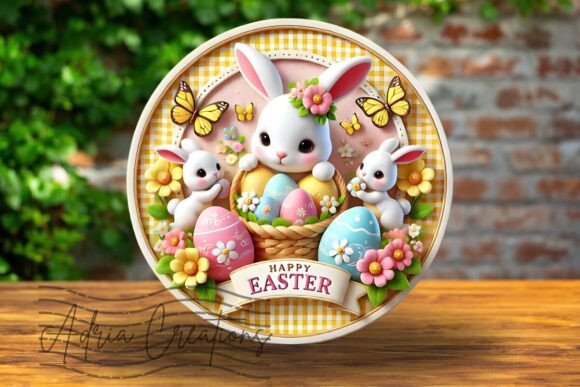 3D Easter Bunny Round Sublimation Design: Elevating Your Spring Creations