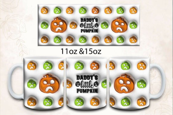 3d Inflated Daddy s Little Pumpkin Mug Design