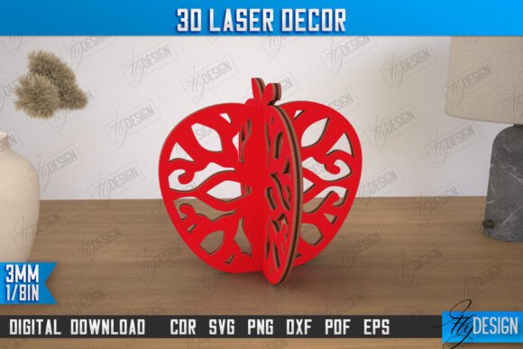 3D Laser Décor Apple Shape Home Decor