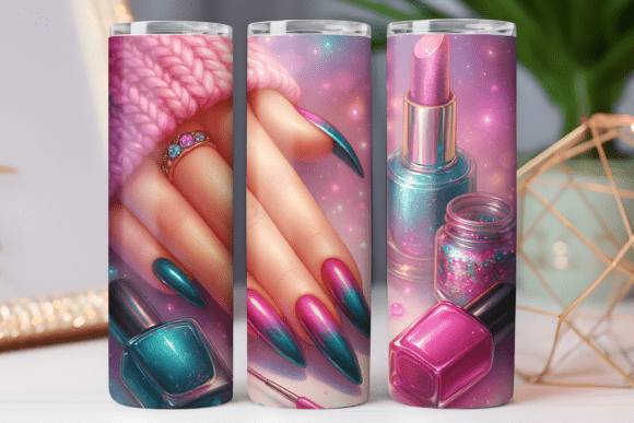 3D Nail Art Tumbler Wrap Design Art 20oz