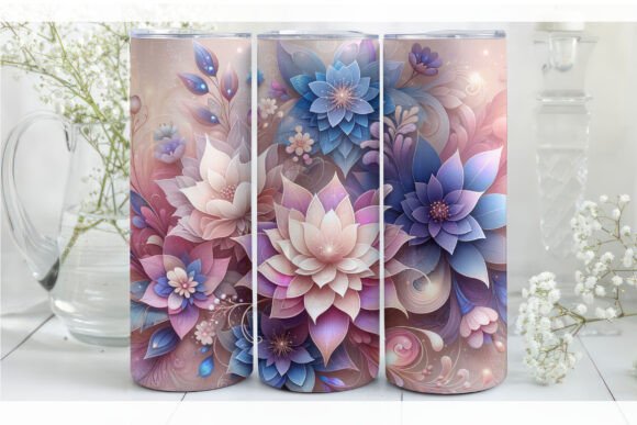 3D Pink Flower Tumbler Wrap Design: Elevating Your Drinkware Aesthetics