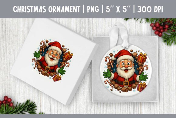 Bring Holiday Cheer to Life with a Vibrant Santa Claus Ornament 3D PNG