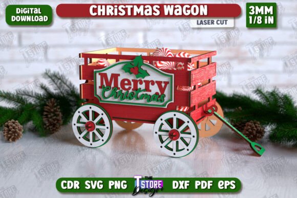 Bringing Holiday Magic to Life with the 3D Christmas Wagon Laser Cut Design