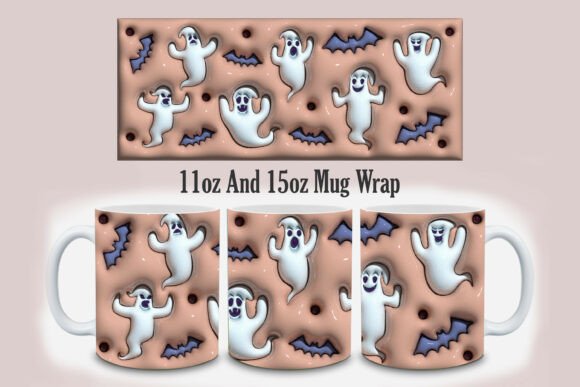 Bringing Spooky Season to Life with 3D Halloween Iridescent Ghost Mug Designs