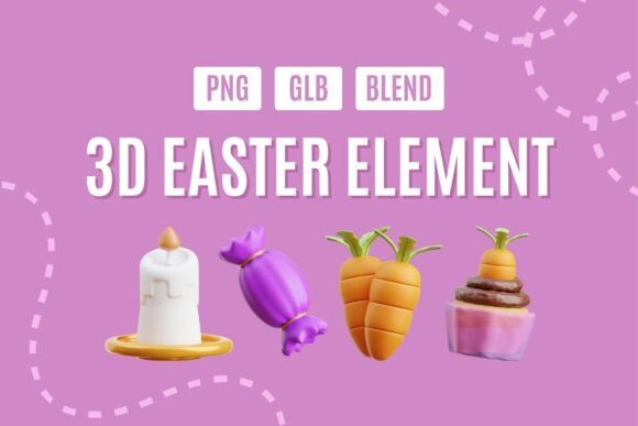 Joyful 3D Easter Wonderland Pack 02: Elevating Springtime Creativity