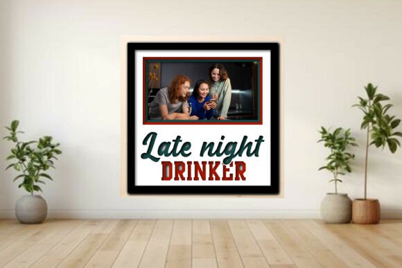 Late Night Drinker Photo Frame Shadow Design