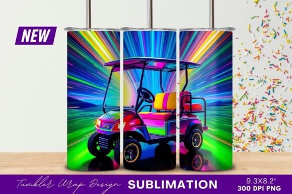 Neon Golf Carts: Where Futuristic Design Meets Vibrant Digital Art
